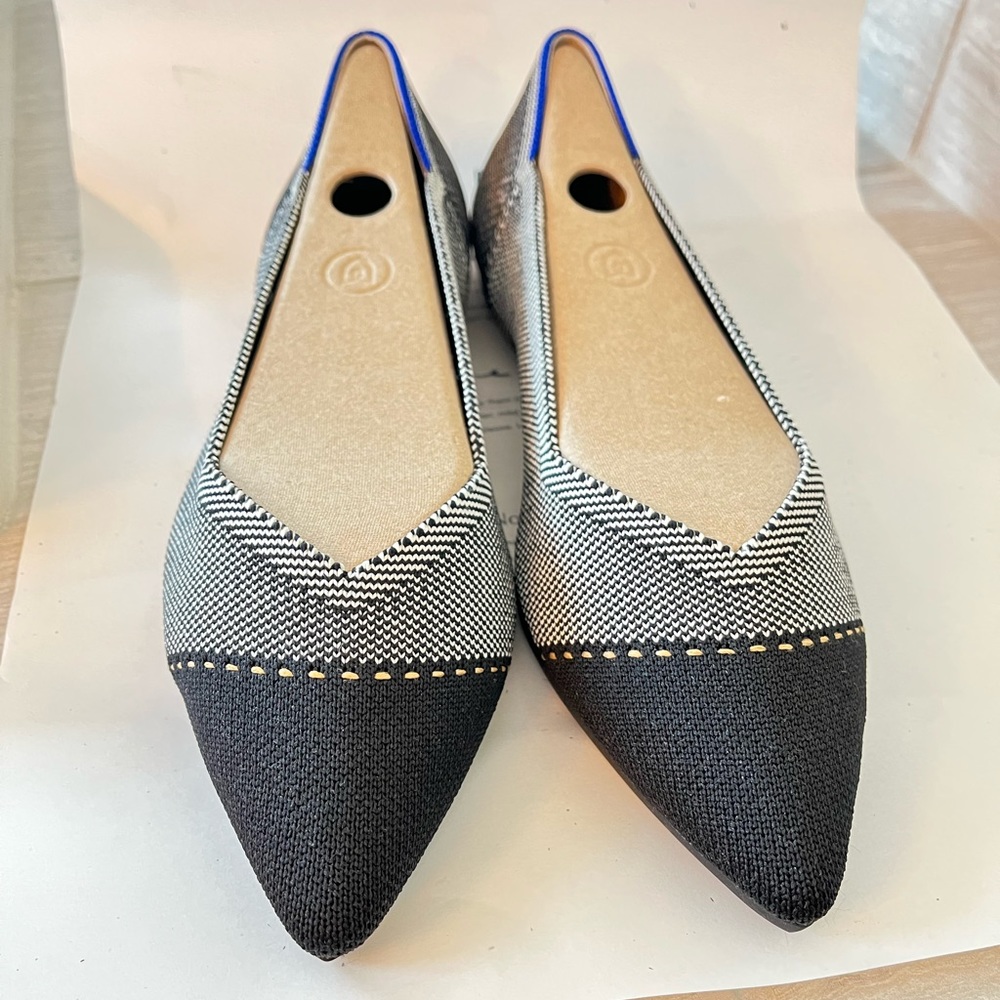 Rothy’s The Point grey mist captoe flat shoe